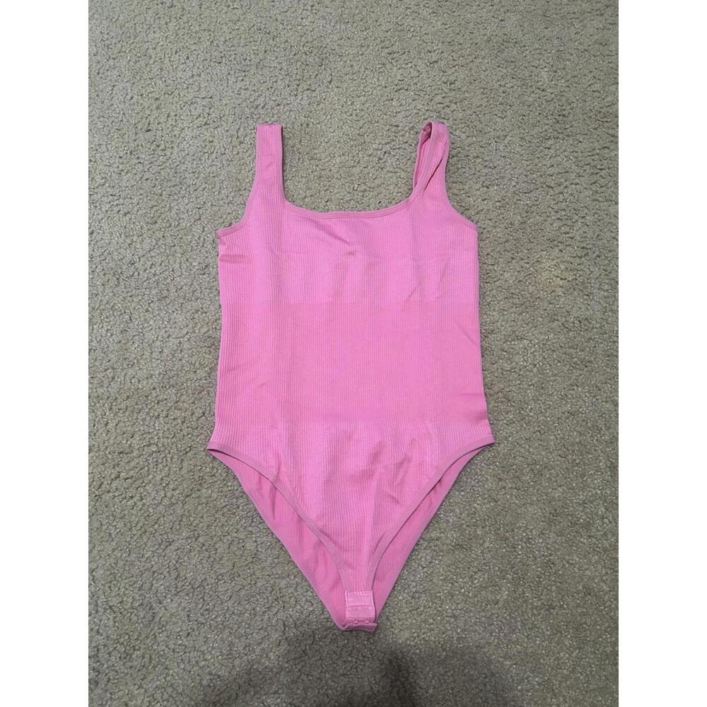 Bodysuit New Ribbed Pink Shapewear Sleeveless Size 2XL